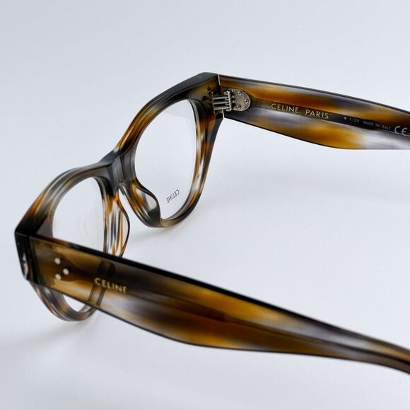 Celine CL50040I 055 BRAND NEW Eyeglasses Striped Blue Brown Havana Women Cat Eye - Picture 8 of 10